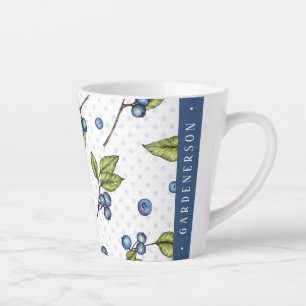 Custom Name Blueberries  Latte Mug