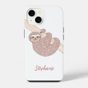 Custom Name Blush Glitter Cute iPhone 14 Case