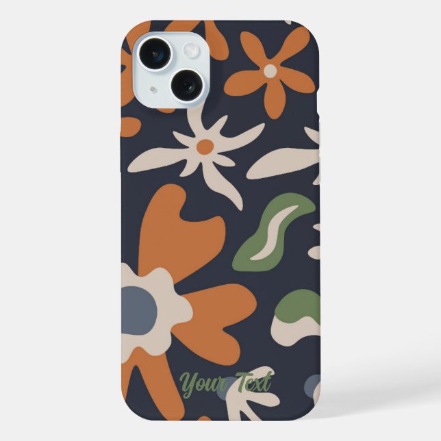 Custom Name Boho Floral iPhone Case (Back)