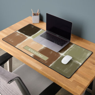 Custom Name Boho Sage Green Terracotta Deskmat