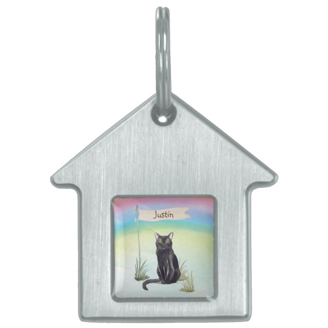 Custom Name Bombay Cat Pet ID Tag (Front)