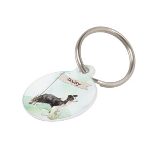Custom Name Border Collie Pet Dog Pet Tag