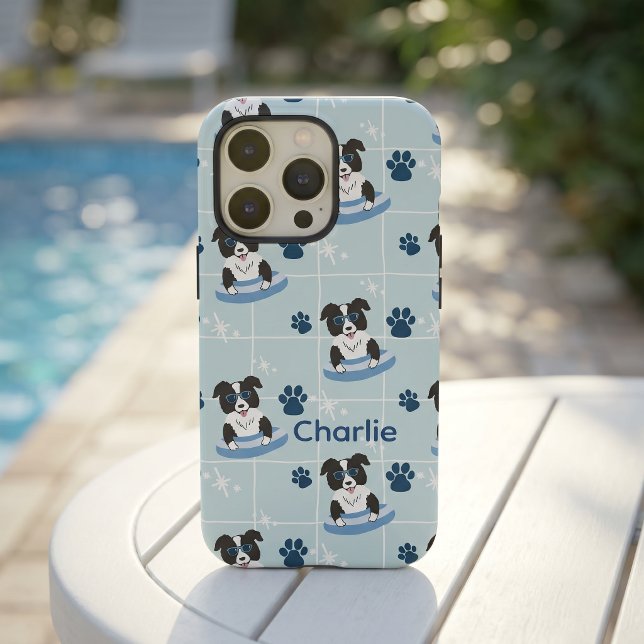 Custom Name Border Collie Summer iPhone Case  (Creator Uploaded)