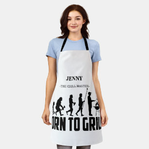 Custom name Born to grill Apron