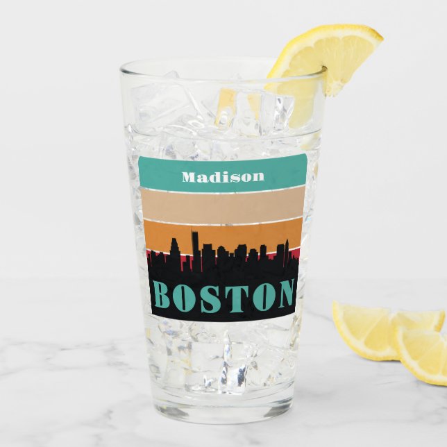 Custom Name Boston Massachusetts Glass (Back Ice)