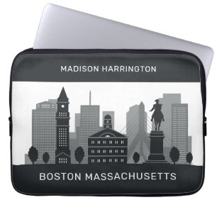 Custom Name Boston Massachusetts Laptop Sleeve