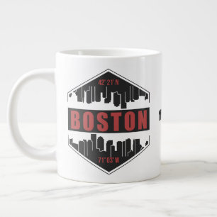 Custom Name Boston Massachusetts Large Coffee Mug