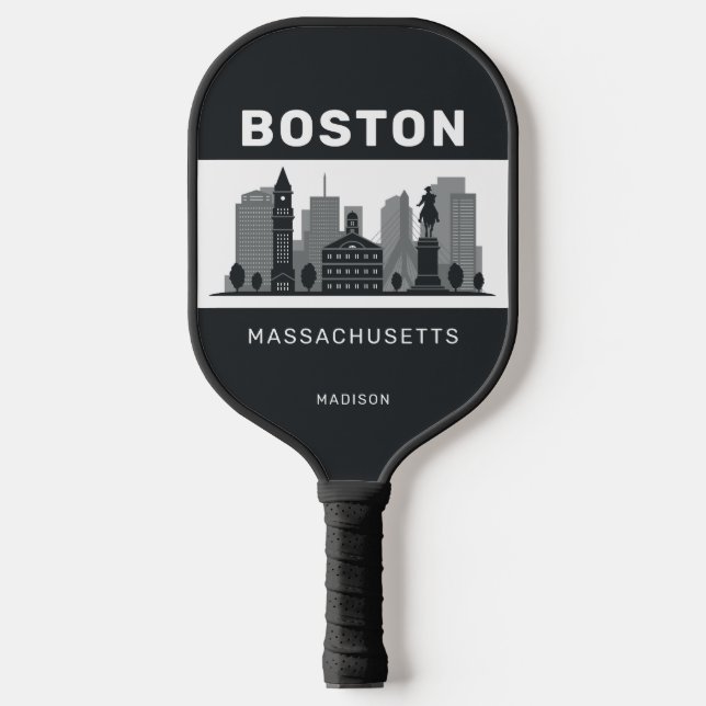 Custom Name Boston Massachusetts Pickleball Paddle (Front)