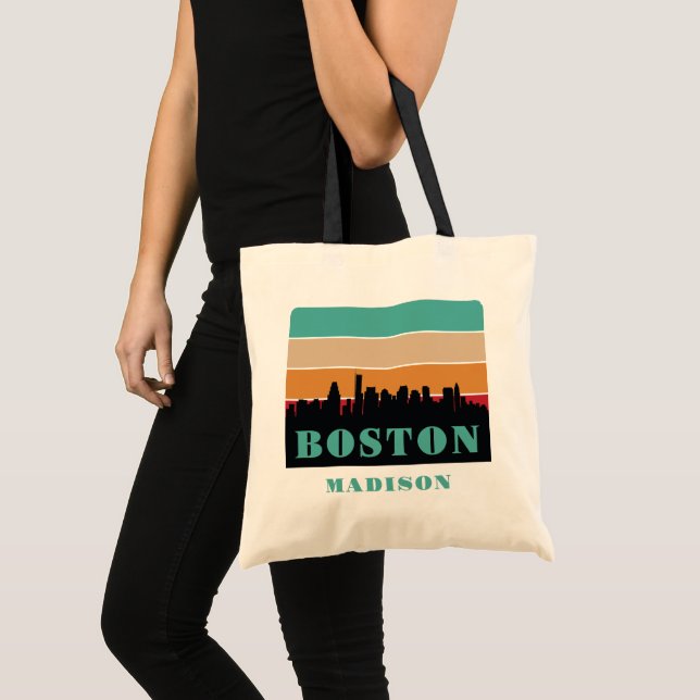 Custom Name Boston Massachusetts Tote Bag (Front (Product))