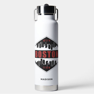 Custom Name Boston Massachusetts Water Bottle