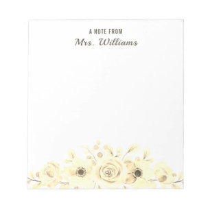 Custom Name Botanical Flowers Floral A Note From