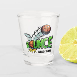 Custom name BOUNCE Basketball shot glass