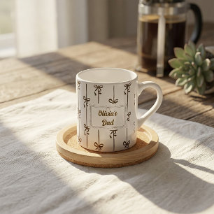 Custom Name Bow Stripe Mug Gift for Dad