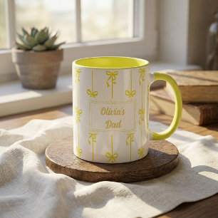 Custom Name Bow Stripe Mug Gift for Dad