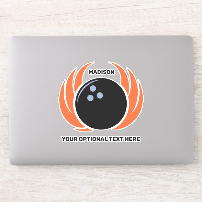 Custom Name Bowling Ball with Flame (Computer)