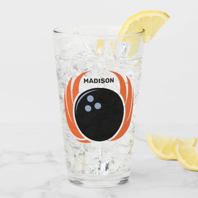 Custom Name Bowling Ball with Flame Glass (Back Ice)