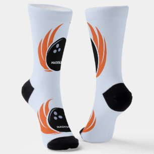 Custom Name Bowling Ball with Flame Socks