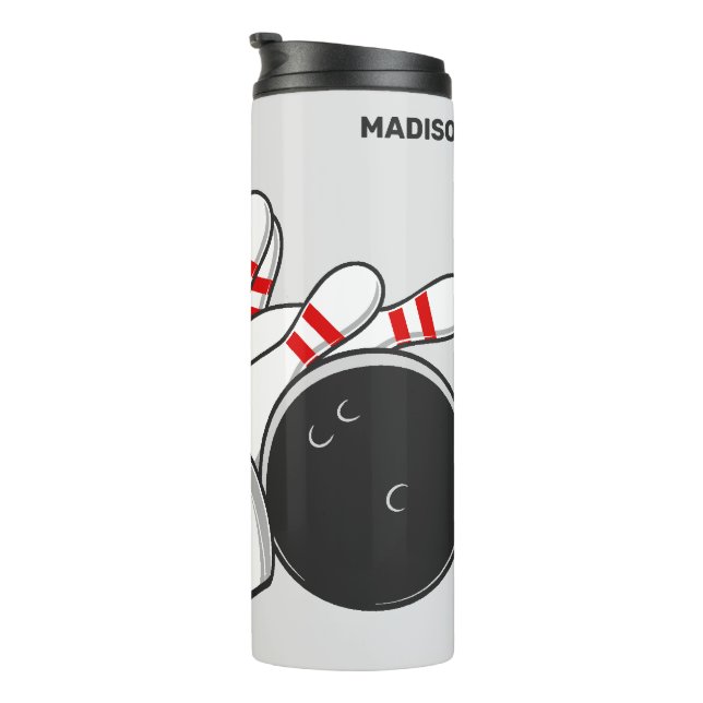 Custom Name Bowling Strike Thermal Tumbler (Rotated Right)