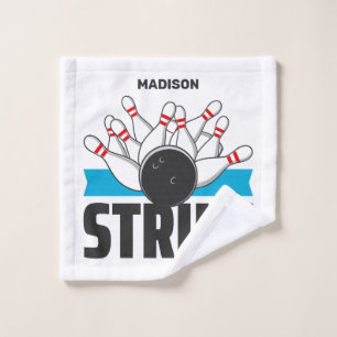 Custom Name Bowling Strike Wash Cloth