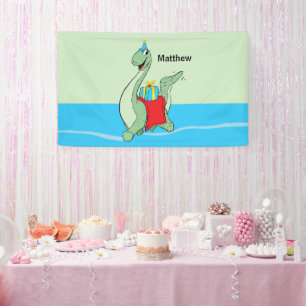 Custom Name, Boy, Birthday Dinosaur Banner