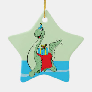 Custom Name, Boy, Birthday Dinosaur Ceramic Ornament