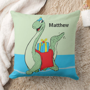 Custom Name, Boy, Birthday Dinosaur Cushion