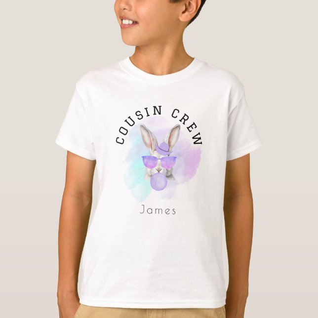 Custom Name Boy Cousin Crew Easter Family T-Shirt (Front)
