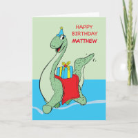Custom Name, Boy, Matthew, Birthday Dinosaur