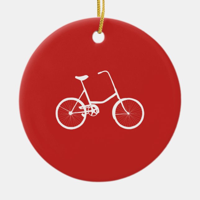 Custom Name Boys Bike Ceramic Ornament (Front)