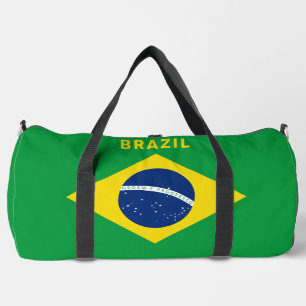Custom Name Brazil Flag Duffle Bag
