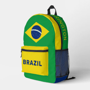 Custom Name Brazil Printed Backpack