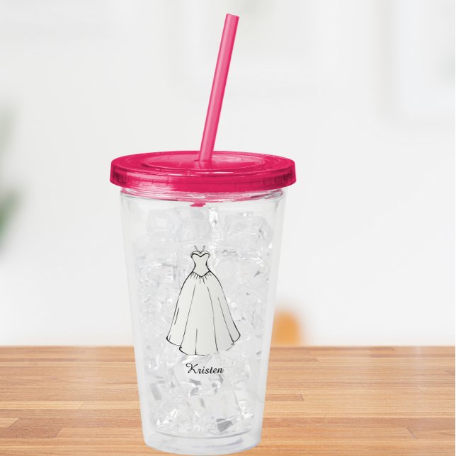 Custom Name bride wedding party Acrylic Tumbler (Creator Uploaded)