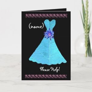 CUSTOM NAME Bridesmaid Invitation TURQUOISE Gown