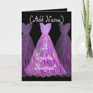CUSTOM NAME - Bridesmaid MAGENTA Dress Invitation