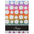 Custom name bright rainbow glitter volleyballs