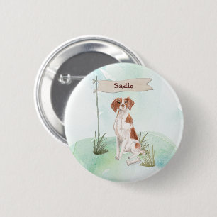 Custom Name Brittany Pet Dog 6 Cm Round Badge