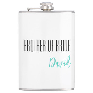 Custom Name Brother Of Bride Flask
