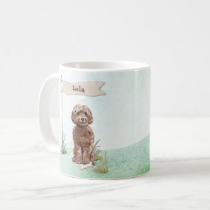 Custom Name Brown Cockapoo Pet Dog Coffee Mug