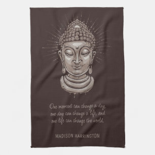 Custom Name Buddha Quote Tea Towel