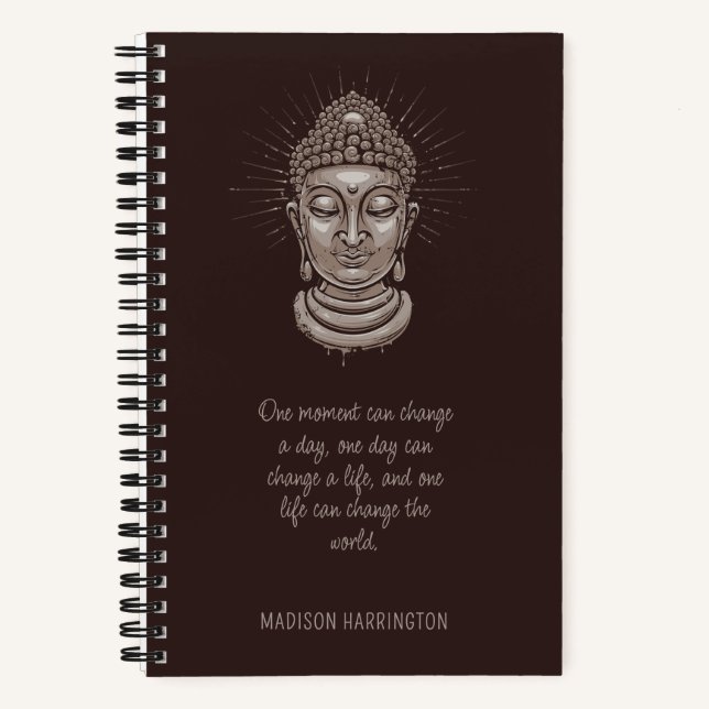 Custom Name & Buddha Quotes Notebook (Front)