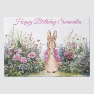 Custom Name Bunny Rabbit Pink Jacket Tissue Paper