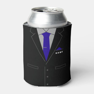 Custom Name Business Black Suit Can Cooler