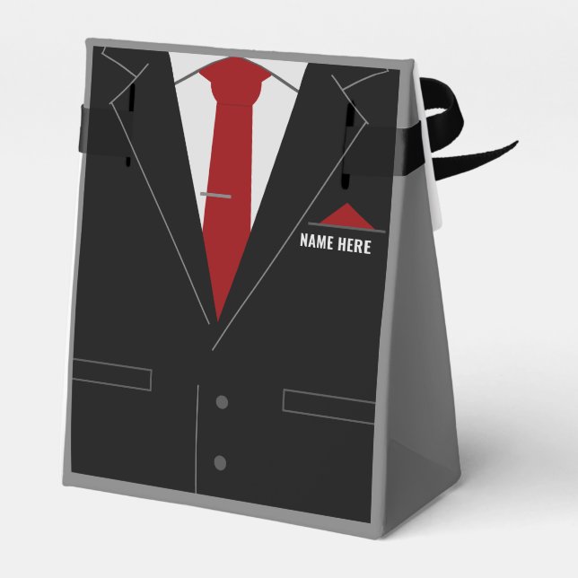Custom Name Business Suit Tie Gift Boxes Template (Back Side)