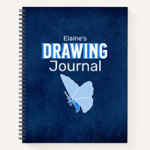 Custom Name Butterfly Drawing Journal