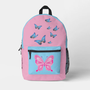 Custom Name Butterfly Printed Backpack