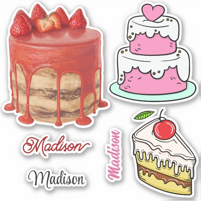 Custom Name Cake stickers (Front)
