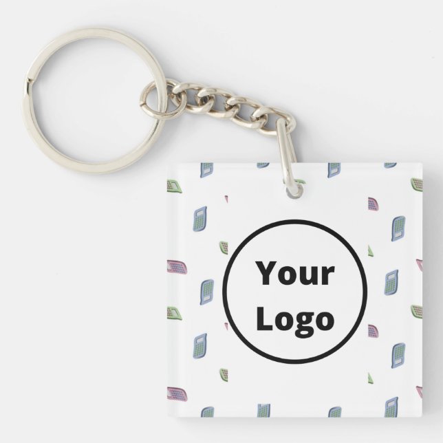 Custom name calculator pattern key ring (Front)