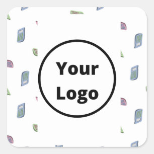 Custom name calculator pattern square sticker