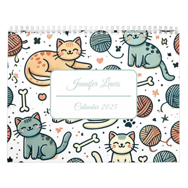 Custom Name Calendar with Notes For Cat Lovers (Cover)