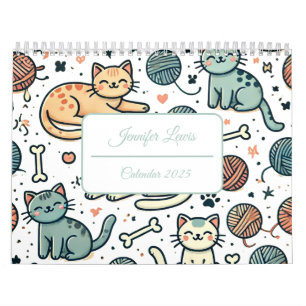 Custom Name Calendar with Notes For Cat Lovers